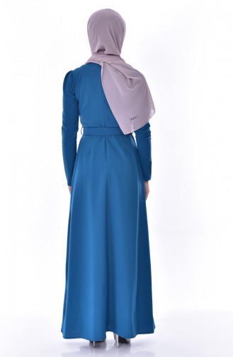 Petrol Hijab Dress 2983-01
