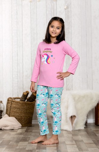 Çocuk Pijama Takımı MLB3002-01 Pembe 3002-01