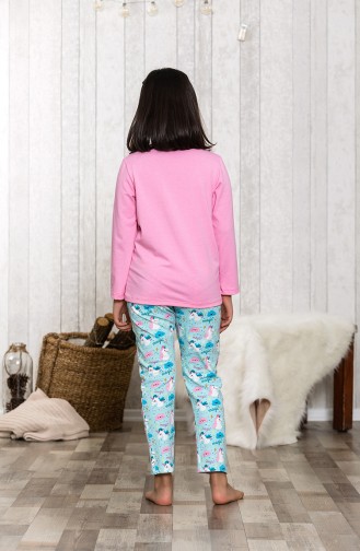 Çocuk Pijama Takımı MLB3002-01 Pembe