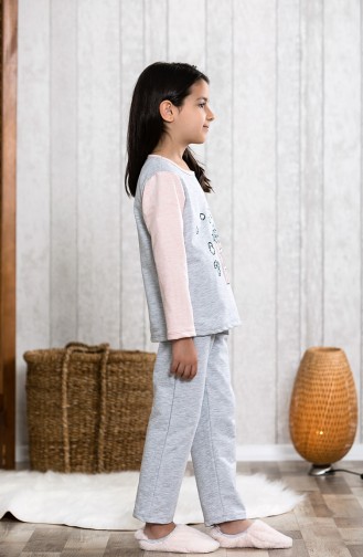 Baskılı Çocuk Pijama Takımı MLB3006-01 Pembe 3006-01