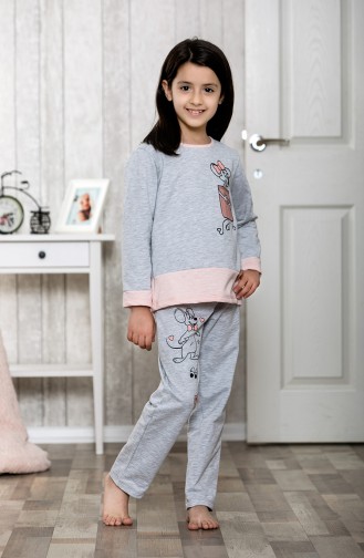 Ensemble Pyjama Imprimé Pour Enfant MLB3009-01 Gris 3009-01