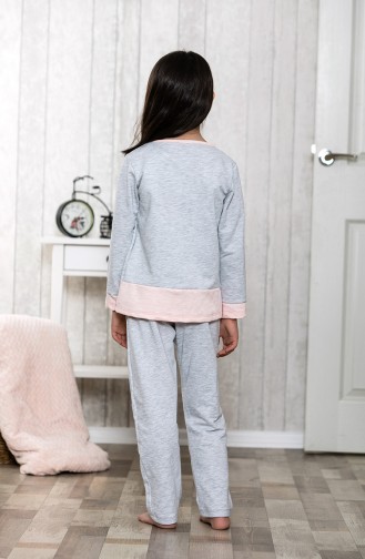 Ensemble Pyjama Imprimé Pour Enfant MLB3009-01 Gris 3009-01