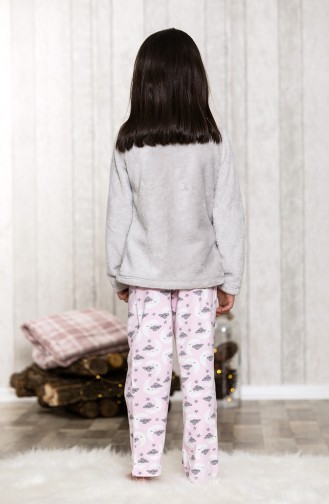 Desenli Çocuk Pijama Takımı	MLB3013-01	 Gri 3013-01