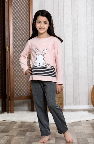 Baskılı Çocuk Pijama Takımı MLB3024-01 Pembe 3024-01