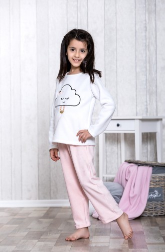 Nakışlı Çocuk Pijama Takımı MLB3025-01 Pembe