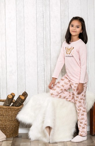 Baskılı Çocuk Pijama Takımı MLB3032-01 Pembe 3032-01