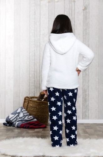 Hooded Children´s Pajamas Set MLB3034-01 White Navy 3034-01