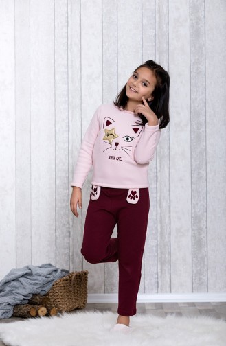 Nakışlı Çocuk Pijama Takımı MLB3037-01 Somon 3037-01