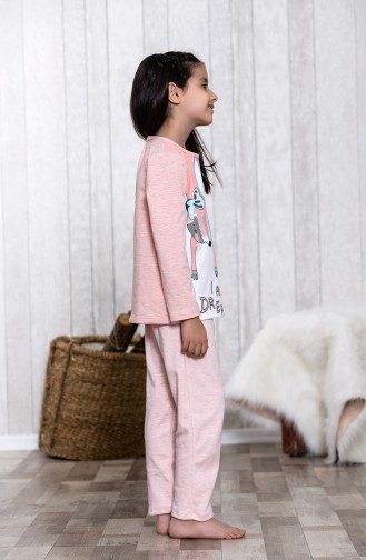 Baskılı Çocuk Pijama Takımı MLB3042-01 Pembe 3042-01