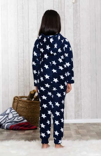 Printed Children Sleeping Overalls MLB8002-01 Navy Blue 8002-01