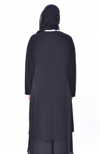 Übergöße Cape mit Reißverschluss 1604-03 Schwarz Minzenblau 1604-03