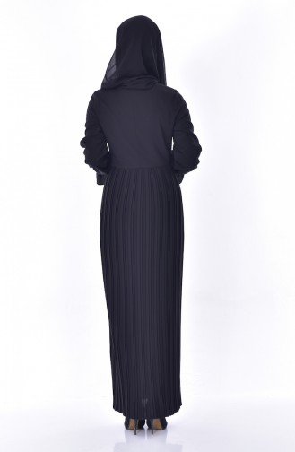 Piliseli Elbise 1297-02 Siyah