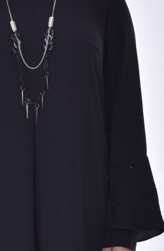 Large Size Necklace Tunic 1646-01 Black 1646-01