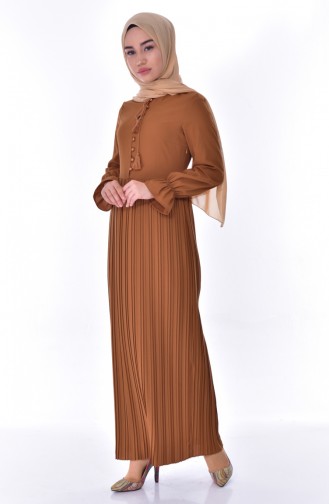 Tan Hijab Dress 1297-06