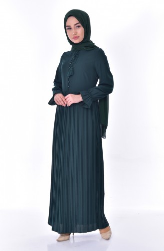 Emerald Green Hijab Dress 1297-03