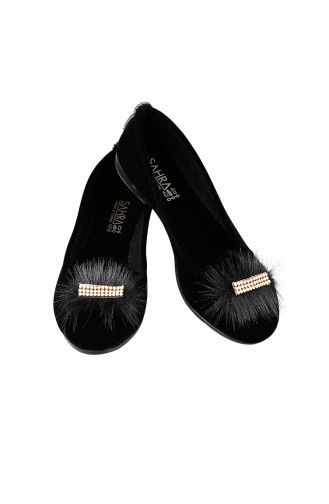 Women´s Flat Shoes 0108-01 Black Suede 0108-01