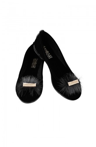 Black Woman Flat Shoe 0108-01