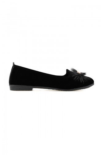 Ballerine Pour Femme 0108-01 Noir Daim 0108-01