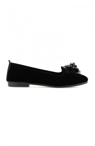 Ballerine Pour Femme 0109-01 Noir Daim 0109-01