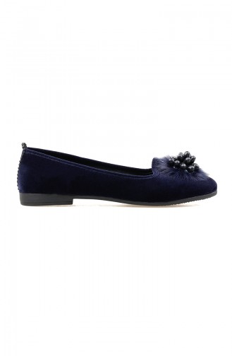 Women´s Flat Shoes 0109-02 Navy Blue Suede 0109-02