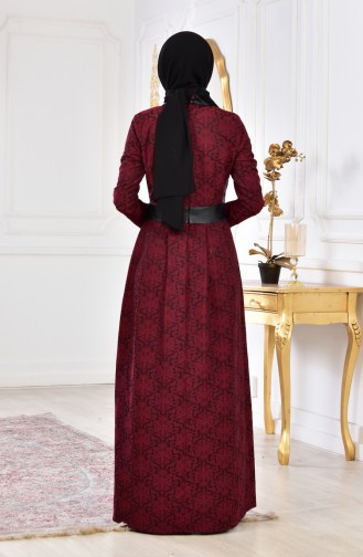 Robe Jacquard 1617-03 Bordeaux 1617-03