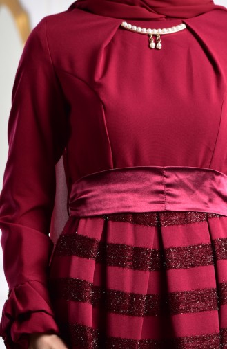 Robe a Paillettes et Collier 2150-02 Bordeaux 2150-02