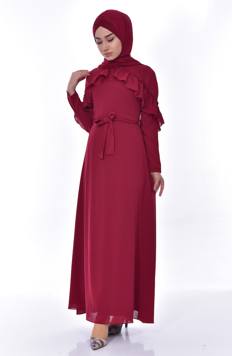 Frilly Dress 60643-04 Claret Red 60643-04 | Sefamerve