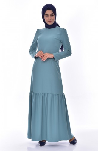 Green Almond Hijab Dress 7202-02