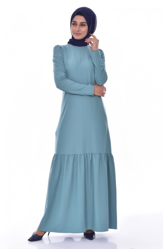Unreife Mandelgrün Hijab Kleider 7202-02