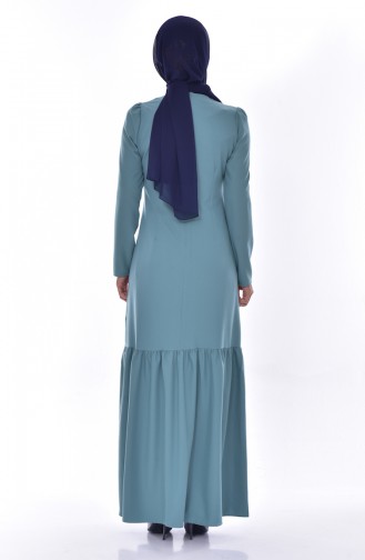 Green Almond Hijab Dress 7202-02