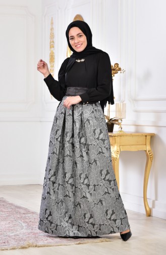 Robe de Soirée a Paillettes 2140-01 Gris 2140-01