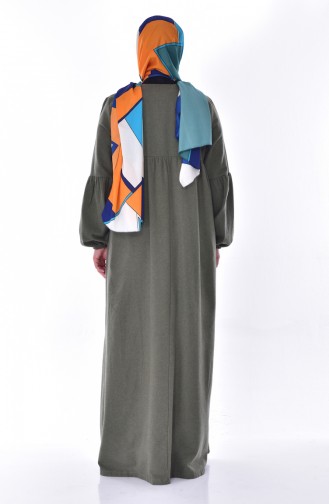 Khaki Hijab Dress 2029-03