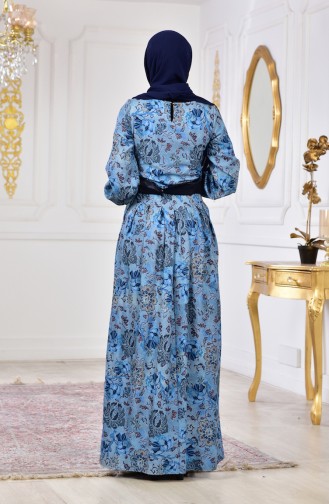 Robe Imprime Numérique 2004-02 Bleu 2004-02