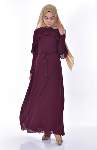Plum Hijab Dress 60643-05
