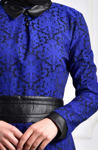 Robe Jacquard 1617-04 Bleu Roi 1617-04