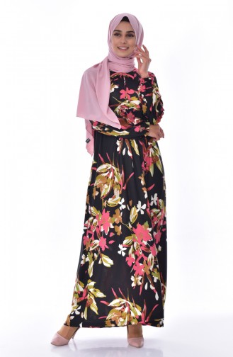 Frilly Dress 7056-01 BlackDried Rose 7056-01