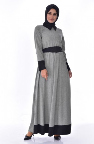 Schwarz Hijab Kleider 6462-02