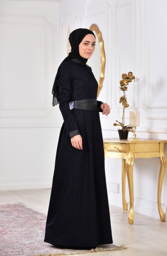 Robe Jacquard 1617-02 Noir 1617-02