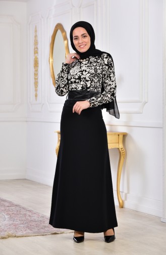 Robe a Motifs 2034-01 Noir 2034-01