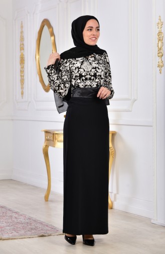 Robe a Motifs 2034-01 Noir 2034-01