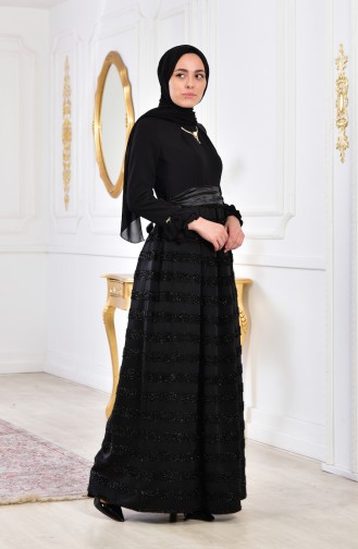 Robe a Paillettes et Collier 2150-01 Noir 2150-01