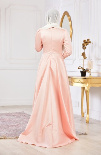 Robe de Soirée Perlées 6137-02 Saumon 6137-02