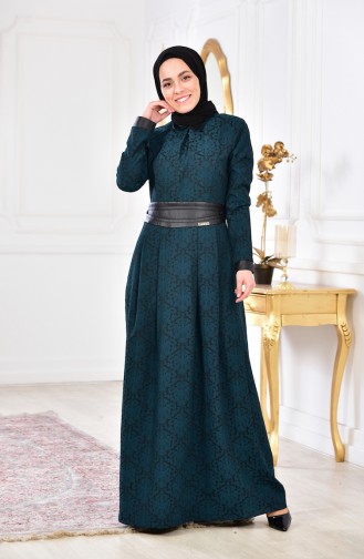 Jacquard Dress 1617-05 Emerald Green 1617-05