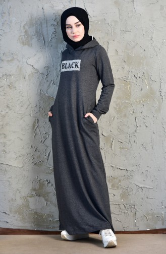 Anthracite Hijab Dress 8253-05