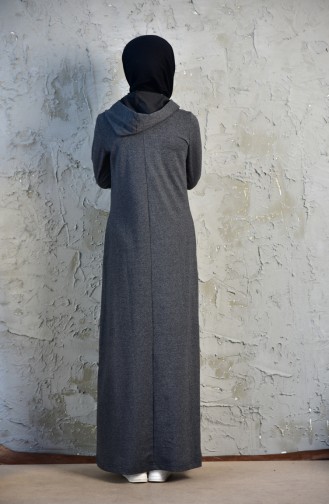 Anthracite Hijab Dress 8253-05