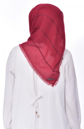 Sim Şeritli Cotton Akıllı Eşarp 901375-16 Bordo