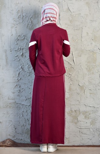 Sport Blouse Skirt Double Suit 8266-03 Claret Red 8266-03
