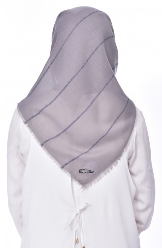 Echarpe Intelligente Coton Rayure a Paillettes 901374-11 Gris 11