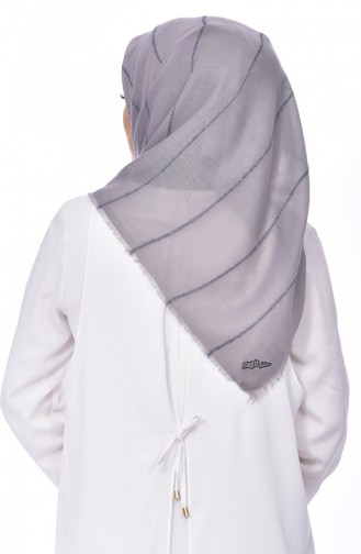 Echarpe Intelligente Coton Rayure a Paillettes 901374-11 Gris 11