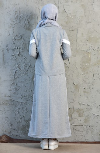 Sport Blouse Skirt Double Suit 8266-02 Gray 8266-02